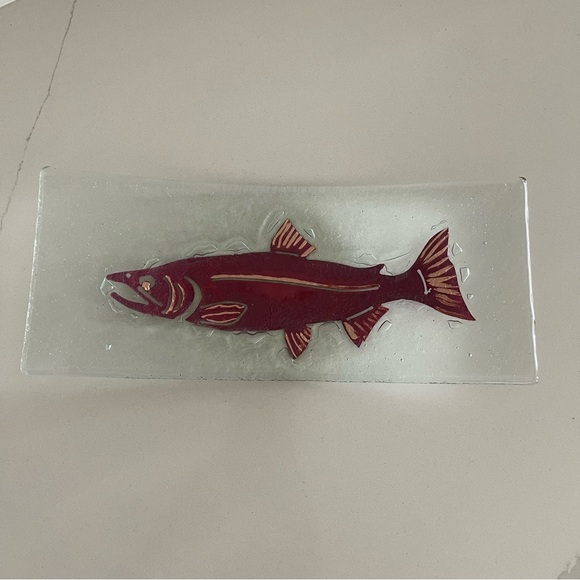 Vintage Jones Glassmaker Salmon Fish Platter Dish - Picture 7 of 10